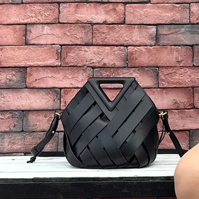 Woven-Style Leather Basket Bag