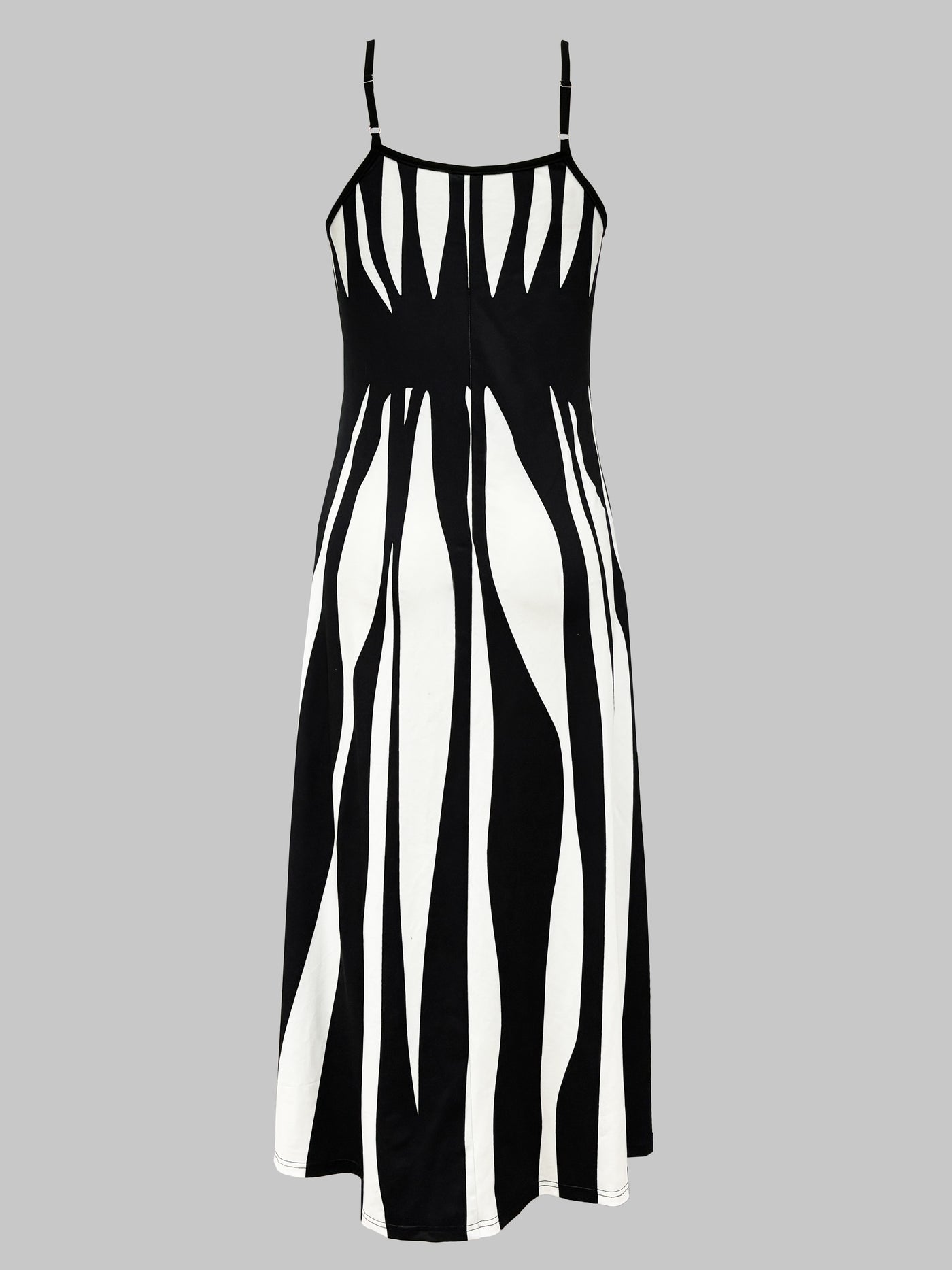 Striped V-Neck Cami Dress – Sleeveless & Chic - Lunavitae