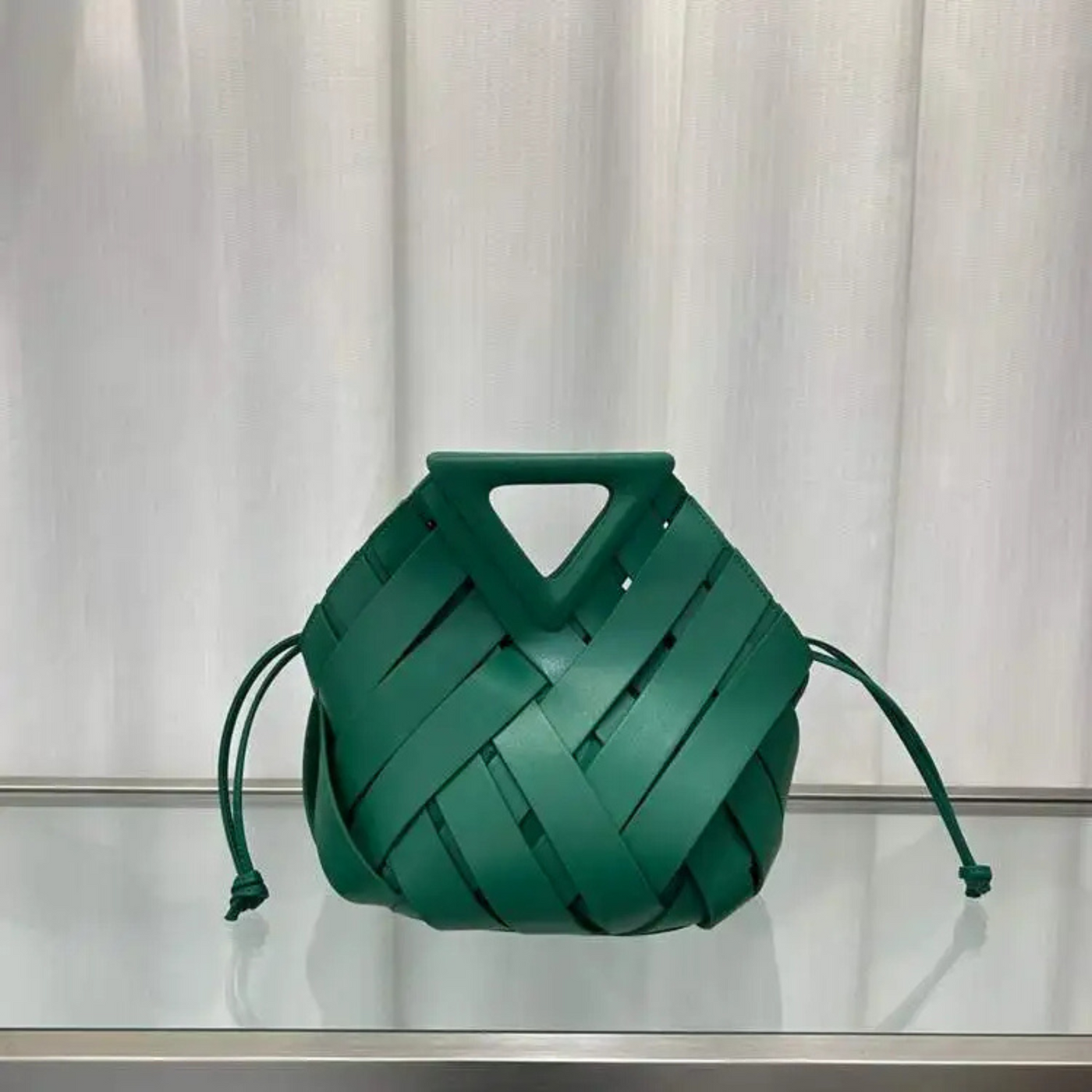 Woven-Style Leather Basket Bag