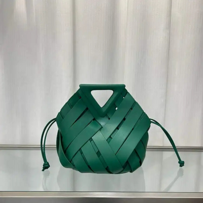 Woven-Style Leather Basket Bag