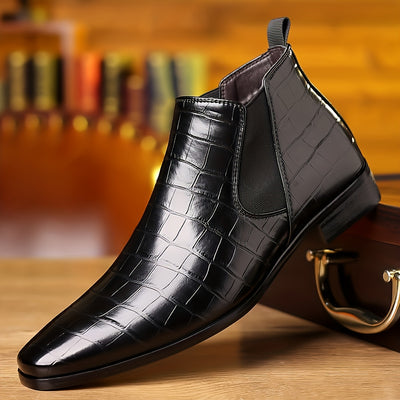 Men’s Square-Toe Chelsea Boots – Anti-Skid Office Style - Lunavitae