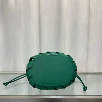Woven-Style Leather Basket Bag