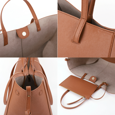Textured Soft Leather Shoulder Bag