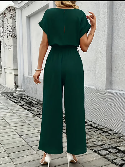 Summer Jumpsuit – Short Sleeve, Wide-Leg Fit - Lunavitae