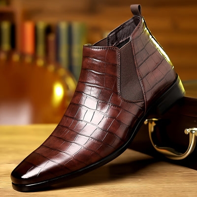 Men’s Square-Toe Chelsea Boots – Anti-Skid Office Style - Lunavitae