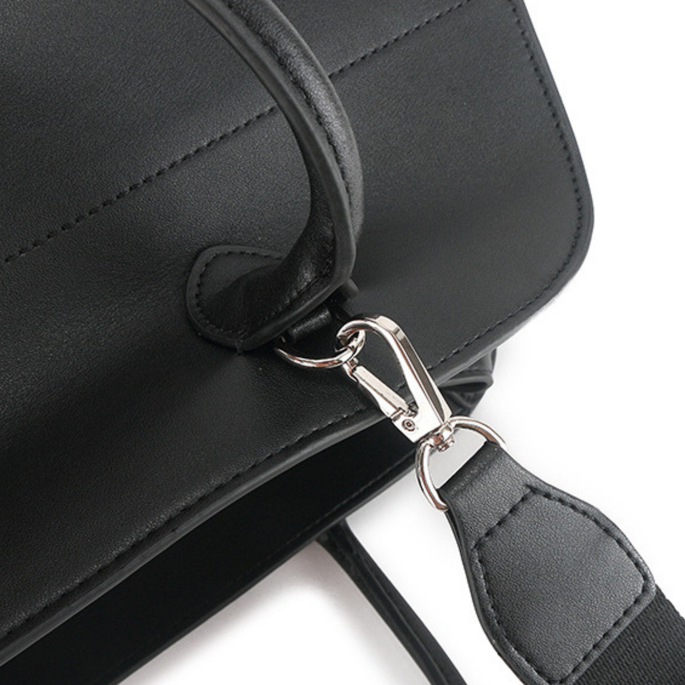 Wide-Base Structured Soft Leather Tote Bag