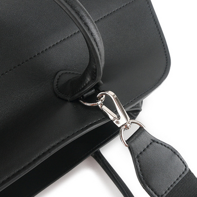 Wide-Base Structured Soft Leather Tote Bag