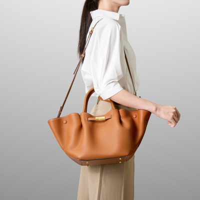 Structured Leather Tote Bag
