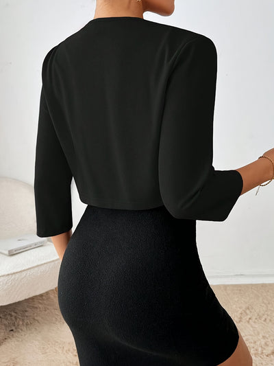 Stylish Blazer – Pleated Collar, Lightweight Fit - Lunavitae