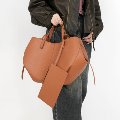 Textured Soft Leather Shoulder Bag