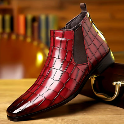 Men’s Square-Toe Chelsea Boots – Anti-Skid Office Style - Lunavitae