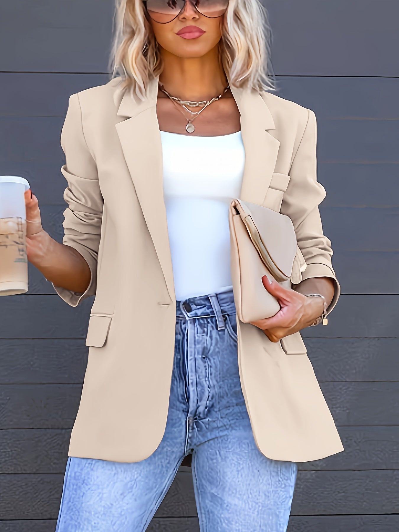 Single-Button Blazer – Tailored Fit, Long Sleeve - Lunavitae