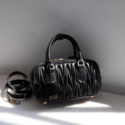 Quilted Soft Leather Top-Handle Bag