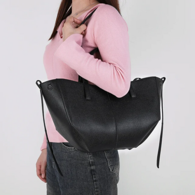 Textured Soft Leather Shoulder Bag