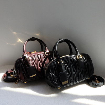 Quilted Soft Leather Top-Handle Bag