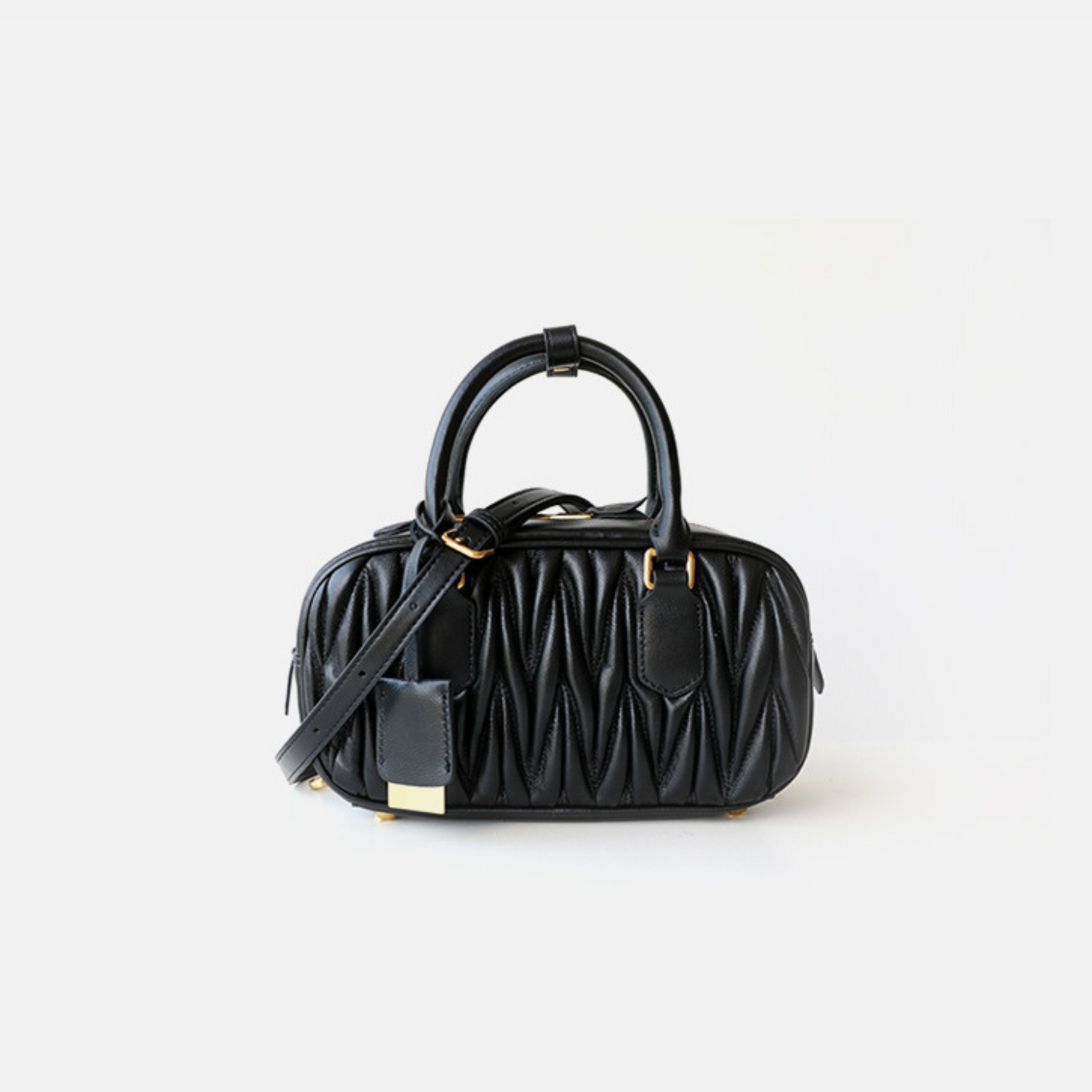 Quilted Soft Leather Top-Handle Bag