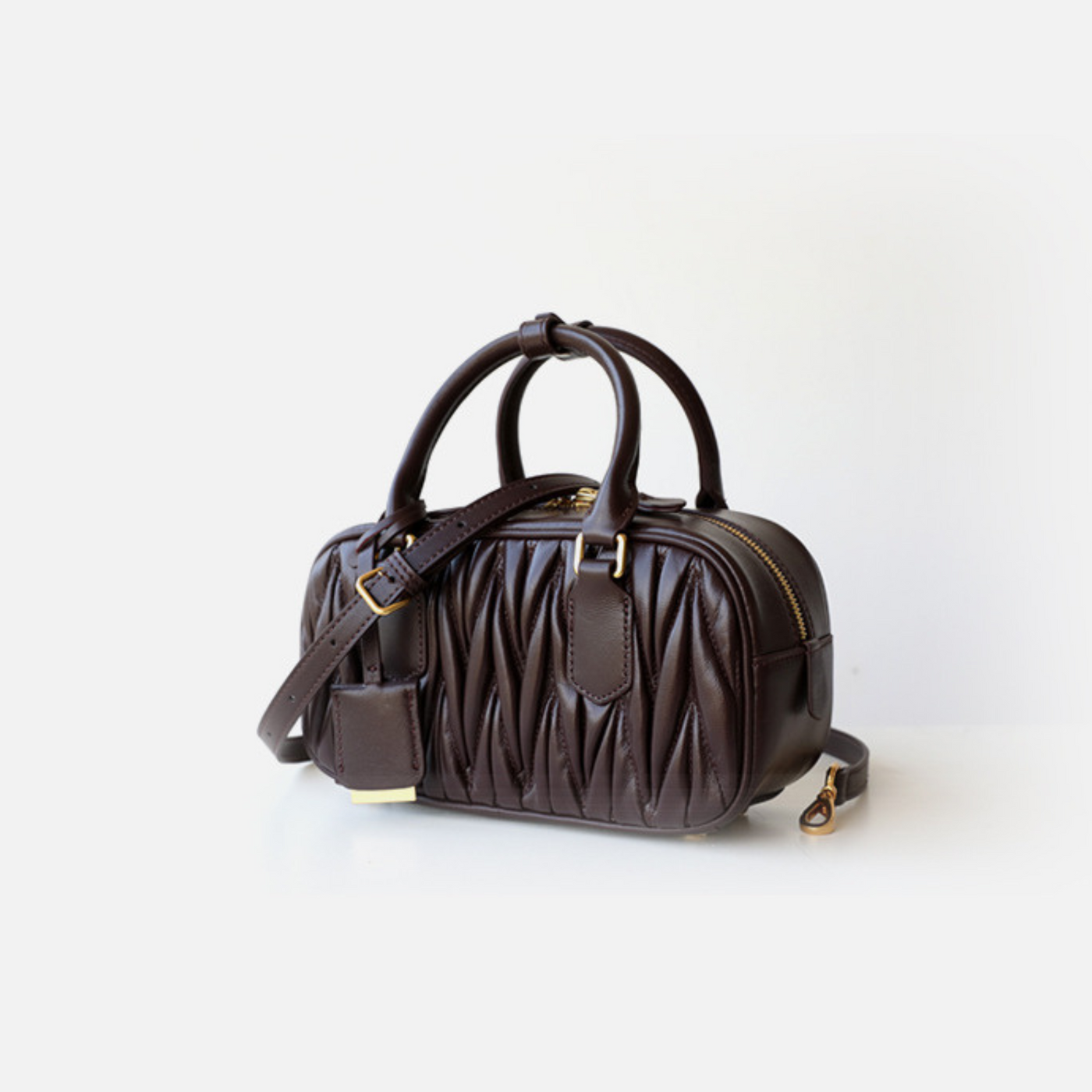 Quilted Soft Leather Top-Handle Bag