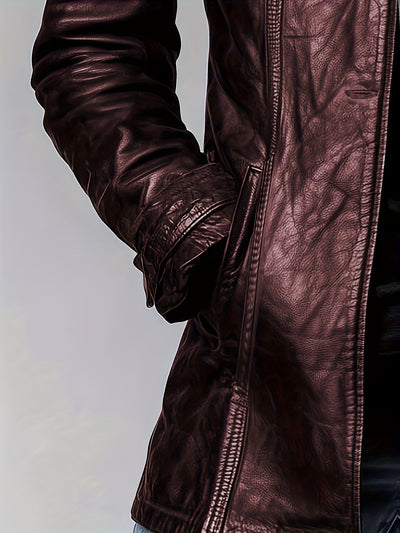 Black Faux Leather Jacket – Glossy Chic All-Season - Lunavitae