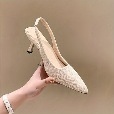 Pointed Toe Kitten Heels – Slip-On, Stylish Fit - Lunavitae