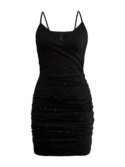 Sequin Spaghetti Strap Dress – Party & Evening Wear - Lunavitae