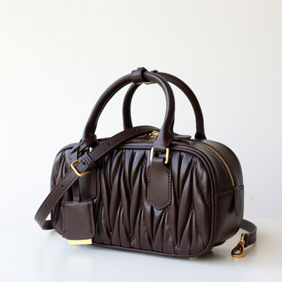 Quilted Soft Leather Top-Handle Bag