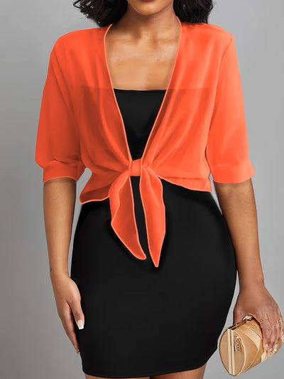 Sheer Tie-Front Shawl – Lightweight & Elegant Wrap - Lunavitae
