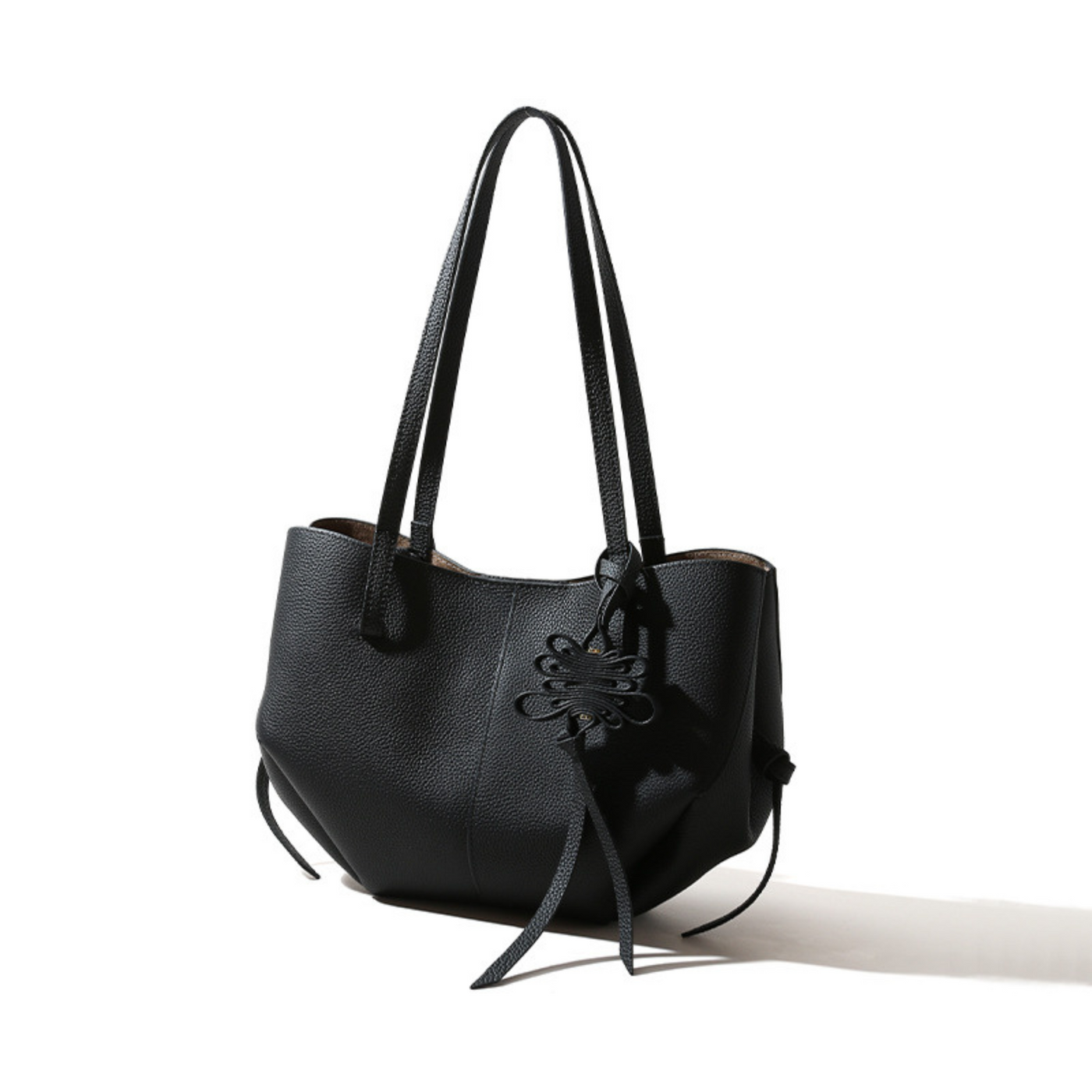 Textured Soft Leather Shoulder Bag