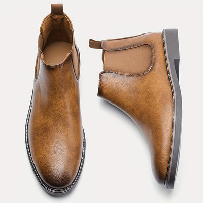 Retro Ankle Boots – Two-Tone, Elastic Band, TPR Sole - Lunavitae