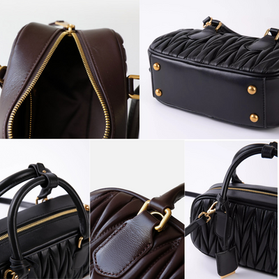 Quilted Soft Leather Top-Handle Bag