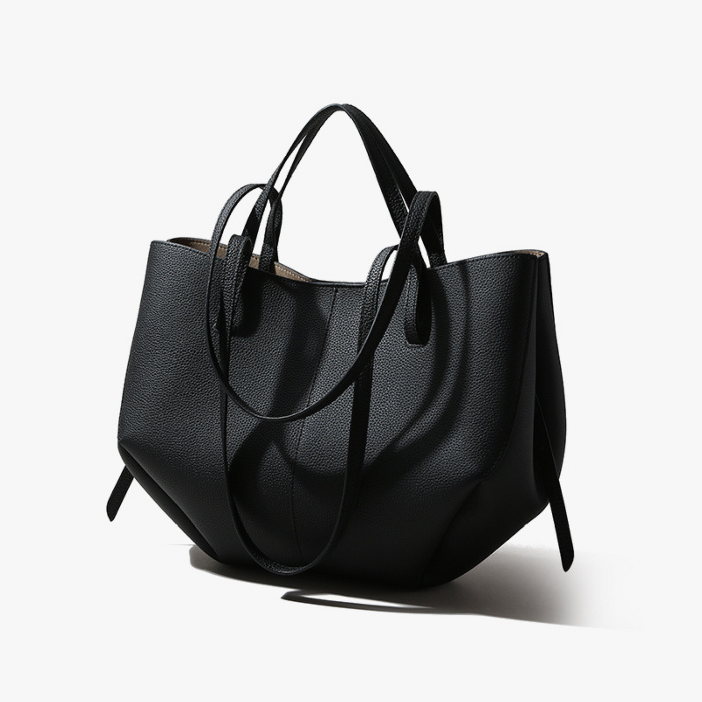 Textured Soft Leather Shoulder Bag