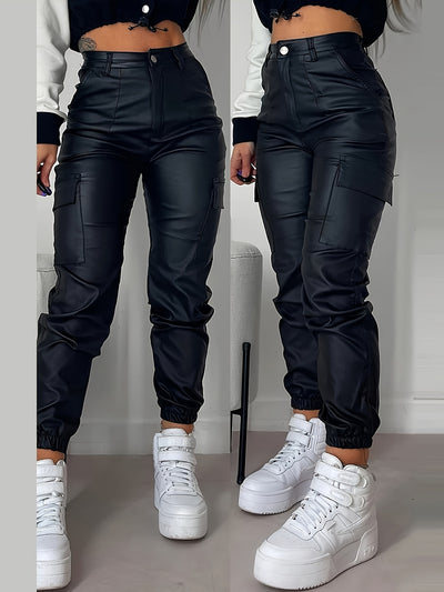 Stretch Work Jeans – Solid Color with Multi-Pockets - Lunavitae