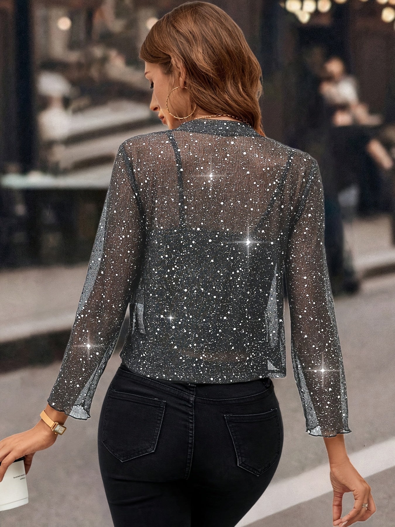 Sequin Summer Cardigan – Lightweight, Long Sleeve - Lunavitae