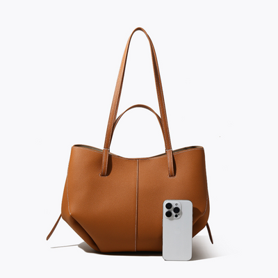Textured Soft Leather Shoulder Bag