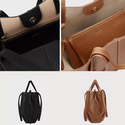 Textured Soft Leather Shoulder Bag