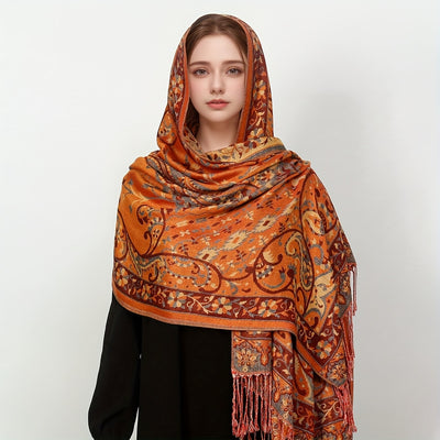 Reversible Paisley Pashmina Scarf – Elegant & All-Season - Lunavitae