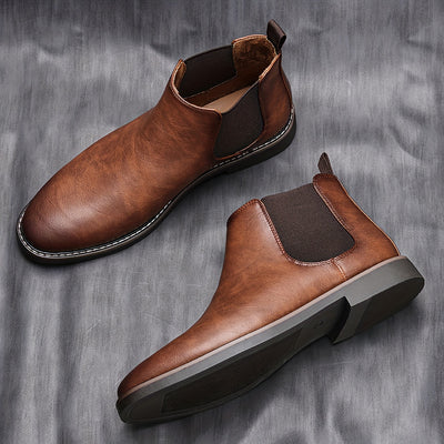 Retro Ankle Boots – Two-Tone, Elastic Band, TPR Sole - Lunavitae