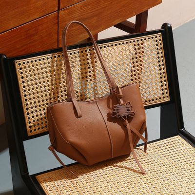 Textured Soft Leather Shoulder Bag