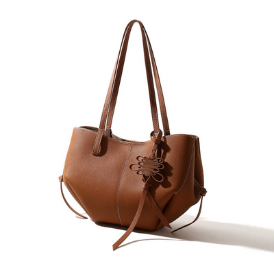 Textured Soft Leather Shoulder Bag