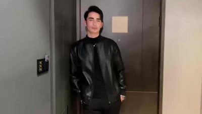 Men’s Black PU Leather Jacket – Stylish Loose Fit, Machine Washable - Lunavitae