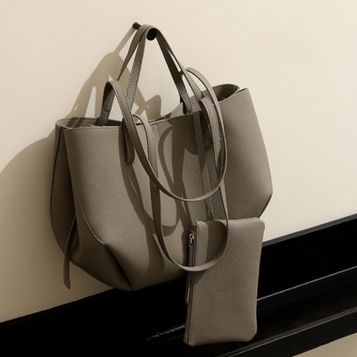Textured Soft Leather Shoulder Bag