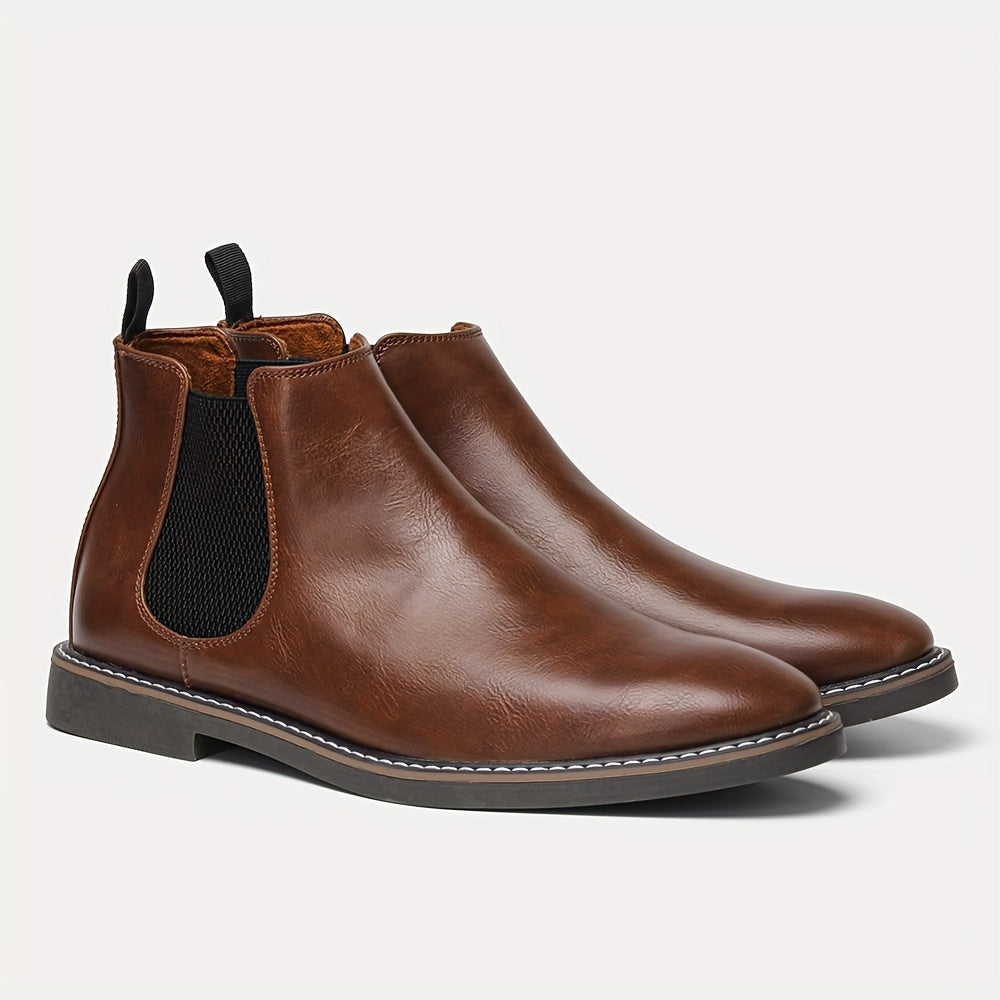 Retro Ankle Boots – Two-Tone, Elastic Band, TPR Sole - Lunavitae