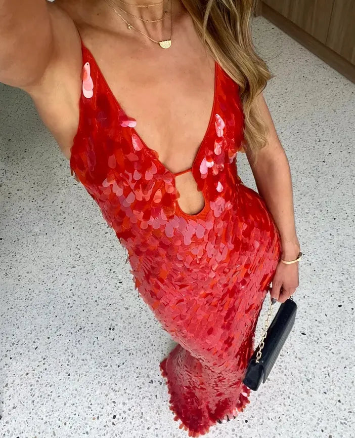 Kailani | Sequin Maxi Long Dress - Lunavitae