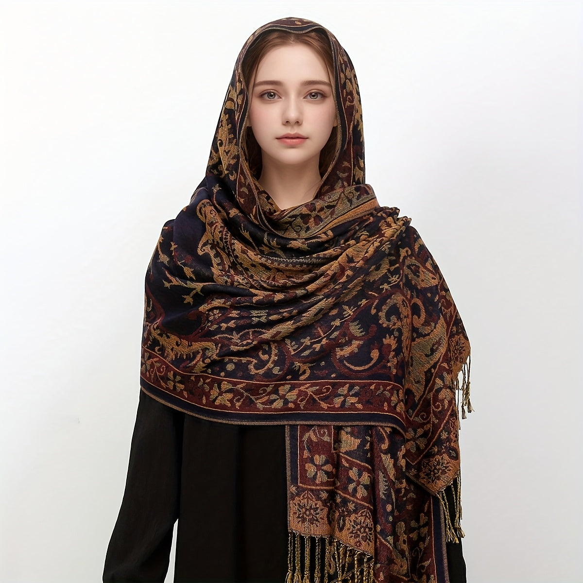 Reversible Paisley Pashmina Scarf – Elegant & All-Season - Lunavitae