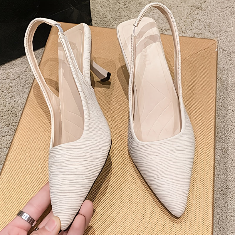 Pointed Toe Kitten Heels – Slip-On, Stylish Fit - Lunavitae