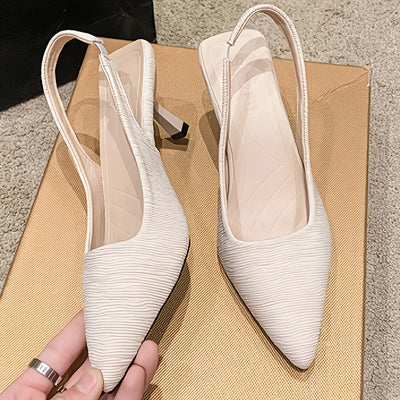 Pointed Toe Kitten Heels – Slip-On, Stylish Fit - Lunavitae