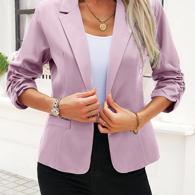 Casual Open Front Blazer – 3/4 Sleeve, X-Silhouette - Lunavitae