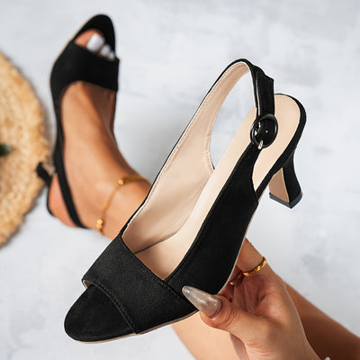 Pointed Toe Kitten Heels – Ankle Strap & Buckle - Lunavitae