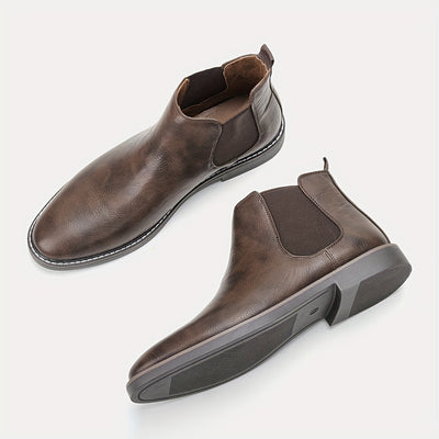 Retro Ankle Boots – Two-Tone, Elastic Band, TPR Sole - Lunavitae