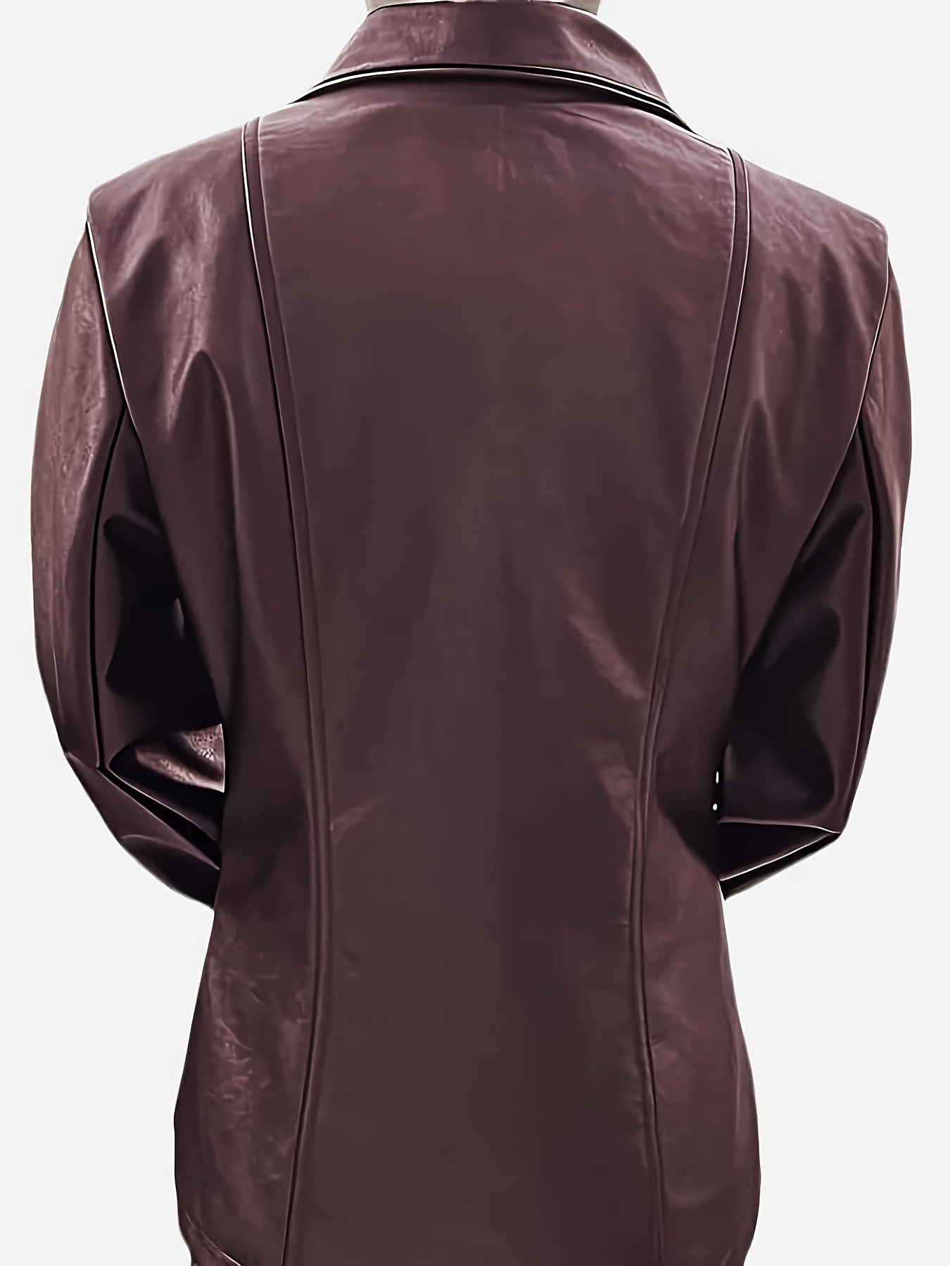 Black Faux Leather Jacket – Glossy Chic All-Season - Lunavitae