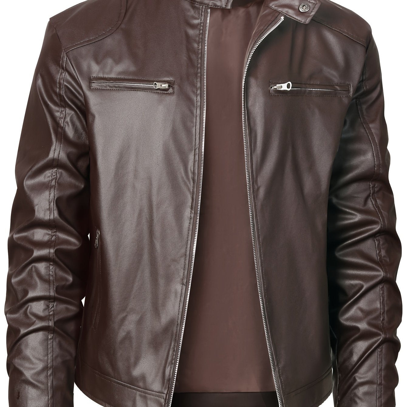 Men’s Stand Collar Windproof Motorcycle Jacket - Lunavitae